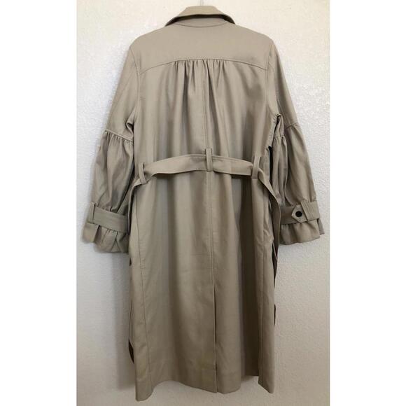 New Joie Alwena Trench Coat In KHAKI Size L Retail $398 - Picture 6 of 10